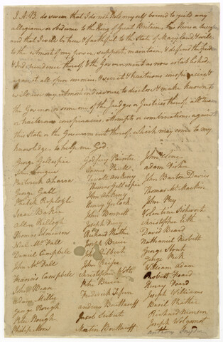 Oath of Allegiance from Washington County, Maryland — 1778-02-28