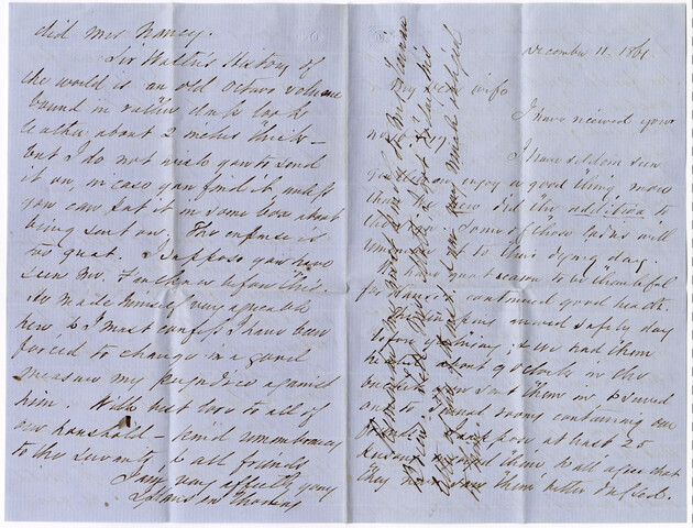Letter from John Hanson Thomas to Annie Campbell Thomas — 1861-12-11