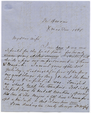 Letter from John Hanson Thomas to Annie Campbell Thomas — 1861-12-24