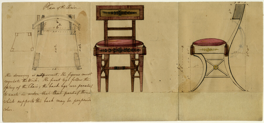 Design for a chair for the White House — circa 1809