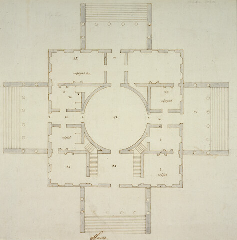 First floor plan of the president’s house — circa 1792