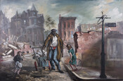 In Earl Francis Hofmann’s (1928-92) Urban Renewal the artist depicted a deteriorated Baltimore neighborhood characterized by decaying mansions, boarded up buildings, and piles of debris. A poster on the brick wall in the foreground reads, “URBAN RENEWAL” suggesting that soon these archaic and abandoned structures will be demolished to make way for modern buildings and…