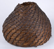 This basket from Woodlawn Plantation in Prince George’s County, Maryland, is a rare example of an object made by an enslaved person for their own use. Woven with broom sedge and reeds, this basket is rounded at the bottom and narrows to a small opening at top. In 1860, around the time this basket was…