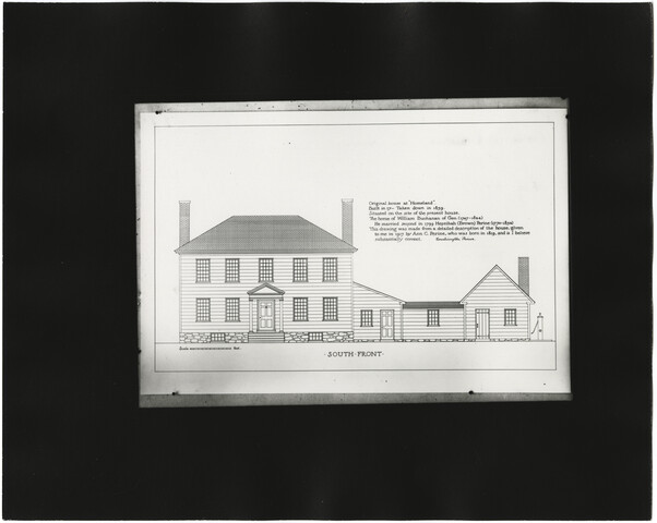 Copy of architect’s drawing of the original house at Homeland — circa 1984