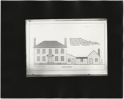 A copy of a 1917 drawing by architect Howard Sill of the south front of the first Homeland residence. This home was eventually demolished in 1839 and replaced by a larger, more modern one. The Homeland estate was situated in what is now known as the Homeland neighborhood of Baltimore, Maryland. Full transcription: Original house…