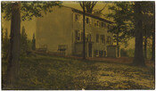 Hand-colored photograph mounted on cardboard depicting the rear of the Homeland estate manager's house. Homeland was the country estate of the Perine family. The estate was situated in what later became known as the Homeland neighborhood of Baltimore, Maryland.