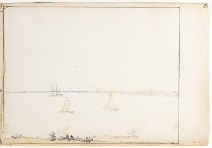 York River Looking Northwest up to West Point — circa 1796-1798