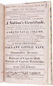 Playbill for performances at the Baltimore Theatre on Saturday evening, May 22, 1813. Includes information about the musical drama "Three and the Deuce" along with a musical performance entitled "A Nation's Gratitude" and one-act play "The Mayor of Garrat."