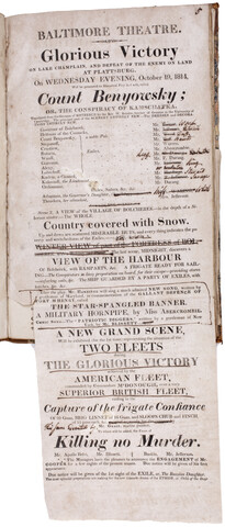 Baltimore Theatre playbill from Wednesday evening, October 19, 1814 — 1814-10-19