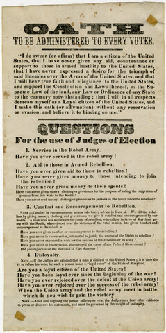 Oath to be administered to every voter — 1864
