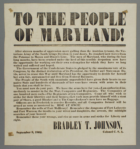 To the People of Maryland! — 1862-09-08