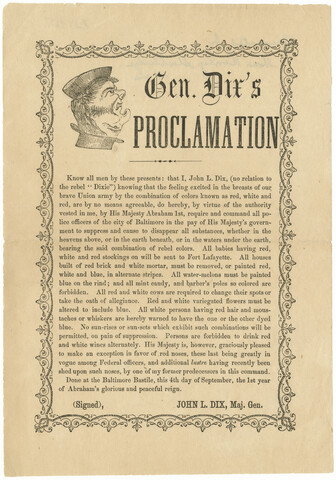 General Dix’s Proclamation — 1861-09-04
