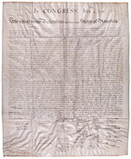 A copy of the Declaration of Independence that is one of two that once belonged to Charles Carroll of Carrollton, signer of the original document and first United States senator from the state of Maryland. By 1820, the original Declaration of Independence had been damaged by use and environmental factors, so Secretary of State John…