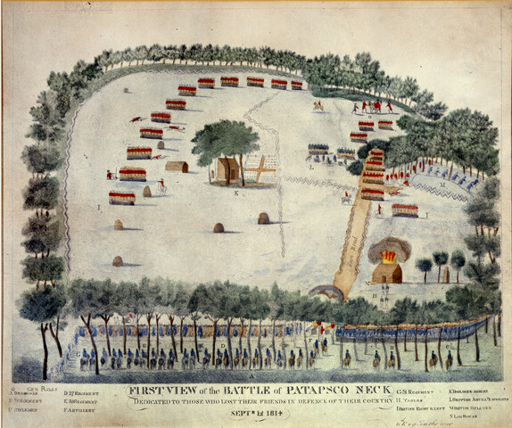 First view of the Battle of Patapsco Neck — circa 1814