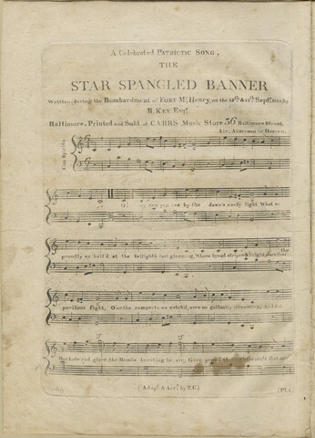 A celebrated patriotic song : the star spangled banner — circa 1814