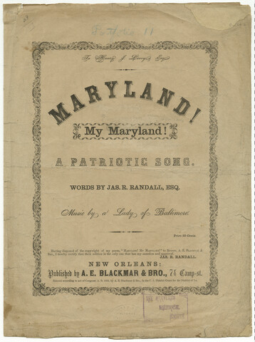 Maryland, my Maryland : a patriotic song — 1862