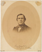 Portrait of Benjamin Henry Latrobe, II with a handwritten note reading, "Benj H Latrobe to his friend Dr. Cohen," and dated "March 1861."