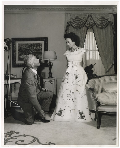 Duchess of Windsor in ‘Monkey Dress’ with Duke of Windsor — circa 1961