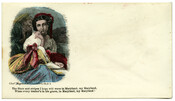 Envelope featuring a color illustration of a woman with lyrics from the song "Maryland, my Maryland" beneath it. The envelope can be found in Illustrated Covers Associated with Maryland 1840-1890, a publication that features multicolored patriotic illustrations printed on unused envelopes. Please Note: The original material presented here contains language that users may find inappropriate…