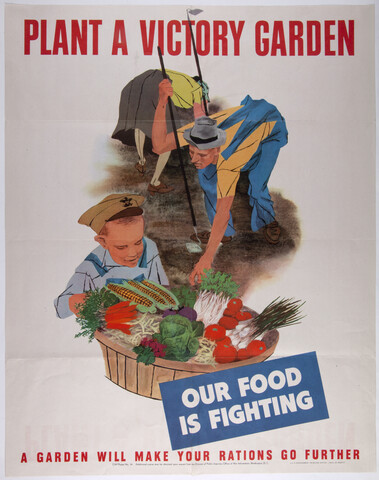 Plant a victory garden : our food is fighting : a garden will make your rations go further — 1943