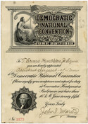 A printed form letter from Secretary John I. Martin to T. Edward Hambleton, Sr. appointing Hambleton as the Assistant Sergeant of Arms of the Democratic National Convention. The letter has a decorative heading at the top as well as a small printed portrait of a man, likely John I. Martin, near Martin's signature. The letter…