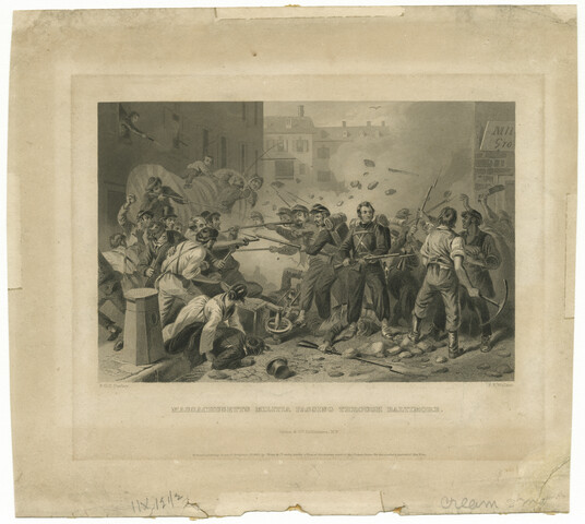 Massachusetts militia passing through Baltimore — 1862
