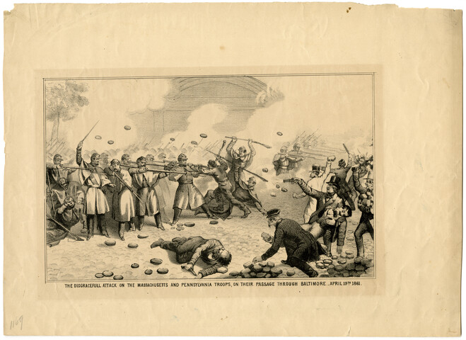 The disgraceful attack on the Massachusetts and Pennsylvania troops, on their passage through Baltimore, April 19th, 1861 — 1861