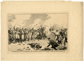 A print depicting the Baltimore riot of 1861, which resulted in the first deaths by hostile action of the American Civil War. On one side of the conflict were antiwar Maryland Democrats known as "Copperheads" and other Southern, Confederate sympathizers. On the other side were Massachusetts and Pennsylvania state militia regiments that had been called…