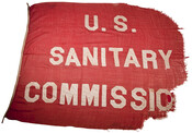 Civil War U.S. Sanitary Commission flag. Flown by Lewis Henry Steiner (1827-1892), Chief Inspector for the Army of the Potomac.
