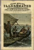 Front cover of the October, 23, 1880 issue of Frank Leslie's Illustrated Newspaper (No. 1,308, Vol. 51). The cover features an engraving titled "Maryland.— ‘In de mornin’ by de bright light'— Negro oystermen of Annapolis on their way to the fishing-ground in Chesapeake Bay." The engraving is "from a sketch by Joseph Becker" and depicts…