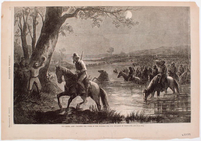 The rebel army crossing the fords of the Potomac for the invasion of Maryland — 1862-09-27