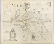 Facsimile of the map entitled "Virginia and Maryland as it is planted and inhabited this present year 1670." This large map was a prototype for later maps of Maryland late into the 1700s.