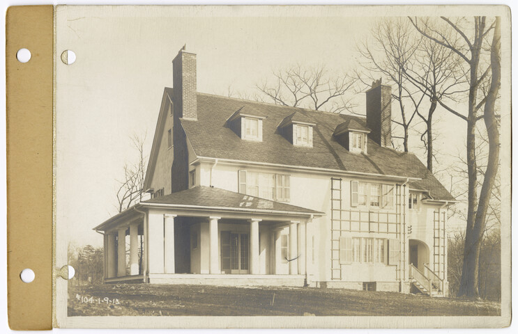 West elevation of Mr. Denning’s house from northwest corner of lot looking southeast — 1913-01-09