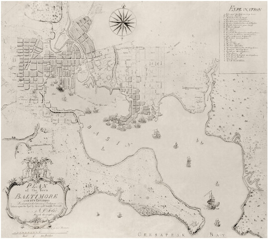 Plan of the town of Baltimore and its environs — 1792