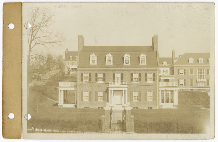 Front elevation of Gambrill’s house from point in center of sidewalk on south side of University Parkway in front of lot 141 plat 5 — 1913-01-13