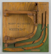 Model, midship half-section of a wooden ship by William Calvert Steuart (1883-1977) of Baltimore, Maryland.