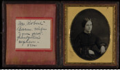 Daguerreotype portrait of Sarah A. (Ramsay) Barnes (1820-1879), the daughter of Nancy Agnes Andrews (1790-1866) and Joseph Ramsay (1786-1843) of Fells Point, Baltimore. She married Robert C. Barnes (1812-1893), a Baltimore bureaucrat, in 1839. They had two children together, Jennie (1840- ) and Robert C. (1842-1886), who married Emma Leary in 1876.