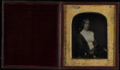 Daguerreotype portrait of Elizabeth Brown Edmands Caswell (1817-1880), daughter of Thomas Edmands of Newton, Massachusetts. In 1835, she became the second wife of Alexis Seaver Caswell (1799-1877), of Providence, Rhode Island. Reverend Caswell served as president of Brown University, where he had been a professor of mathematics and natural philosophy, from 1868-1872. The couple had…