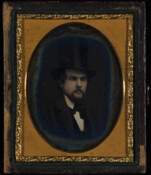 Daguerreotype portrait of Robert Gilmor IV (1833-1906), a Baltimore lawyer and judge. He was elected to the Supreme Bench of Baltimore in 1866 and served until 1882, when he returned to private practice. In 1867 he married Casilda Hodges (1849-1871), daughter of Benjamin Hodges of Baltimore. The couple's children were Anna (1868-1957), married Gustav Lurman…