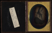 Daguerreotype portrait of Rachel Gratz Etting (1764-1831), after an engraving by Thomas Gimbrede. She was the daughter of Barnard Gratz (1738-1801) of York, Pennsylvania. In 1791, she married Solomon Etting (1764-1847), a Jewish merchant and politician in Baltimore, Maryland. The children from their marriage were: Richea Gratz (1792-1881); Frances (1794-1854); Samuel (1795-1862), married Ellen Hays;…