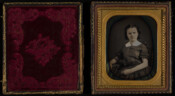 Daguerreotype portrait of Kate Butler Lucas White (1840-1920), daughter of Edward Carrell Lucas (1811-1872) and Catherine "Kate" A. Meline (1818-1897). In 1865, she married Thomas Hurley White (1837-1902), a sugar refiner in Baltimore. The couple were parents to Edward Lucas (1866-1934) and Ethel (1868-1955).