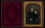 Daguerreotype portrait of Misses G. N. and Margaret Sprigg Oliver (1839-1902), taken in Baltimore, Maryland. Margaret was the daughter of Thomas Oliver (1802-1848) of Baltimore, and Mary Caile Harrison (1805-1873). In 1864, she married Henry Fenwick Thompson (1830-1910), also of Baltimore. The couple's children were Henry Oliver (1865-1937) and Charlotte de Macklott (1870-1926). The other…