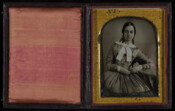 Daguerreotype portrait of Mary Taylor Parker (1819-1894), daughter of James and Rebecca Taylor. In 1857, she married Dr. John Clare Parker (1809-1880) of Calvert County, Maryland. They had one son, James, who died in infancy (1858-1859).