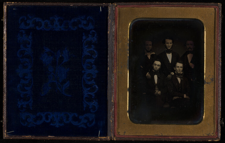 Group portrait of Oliver O’Donnell, George Nathan, Andrew Alderidge, Marshal Winchester, and Captain William Poor — circa 1850