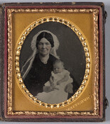 Ambrotype portrait of an unidentified woman and baby.