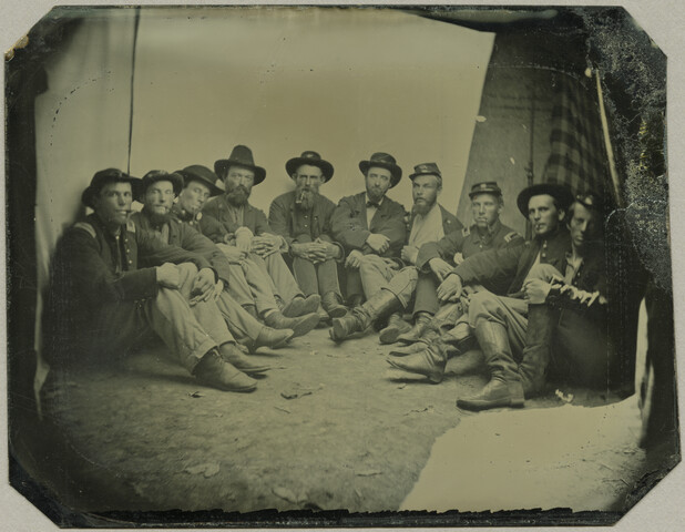 Group portrait of Colonel B. L. Simpson and officers of the 9th Maryland Volunteers — circa 1863