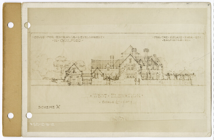 Study for entrance development to Guilford, west elevation, scheme ‘A’ — 1912-11-10
