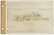 A west elevation plan from the study for entrance development to the Guilford neighborhood of Baltimore, Maryland for the Roland Park Company. This particular drawing is labeled "Scheme 'A.'"