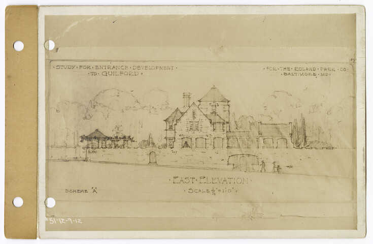 Study for entrance development to Guilford (east elevation, scheme ‘A’) — 1912-11-10