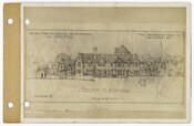 A south elevation plan from the study for entrance development to the Guilford neighborhood of Baltimore, Maryland for the Roland Park Company. This particular drawing is labeled "Scheme 'A.'"